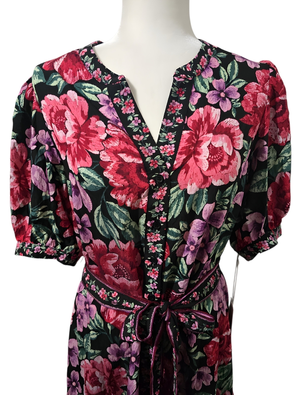 CALYPSO ST. BARTH Floral Belted Maxi Dress Large New - Picture 5 of 12